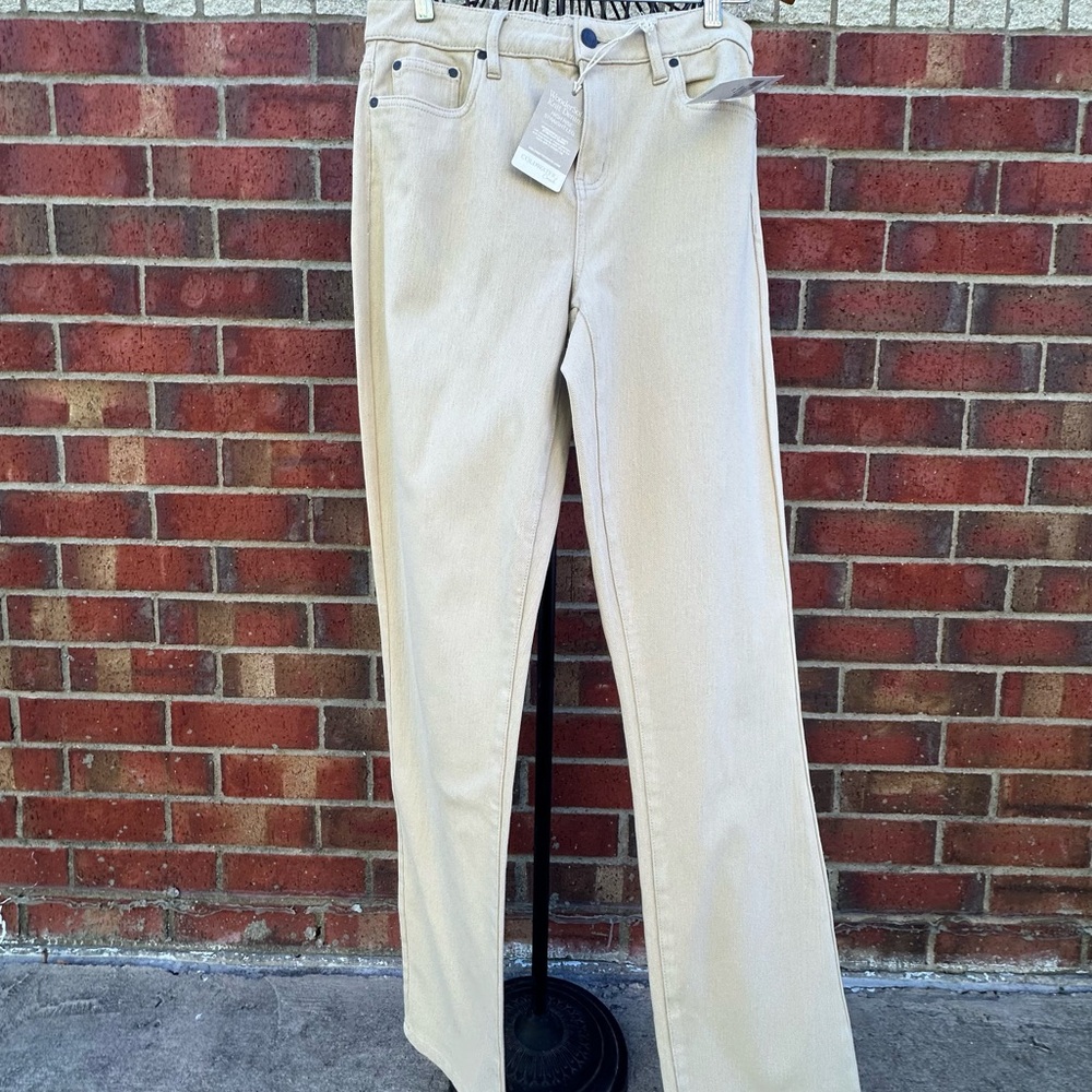 NWT Coldwater Creek Wondersoft Knit Denim Hi-Rise Tall Trouser Pants Stretch